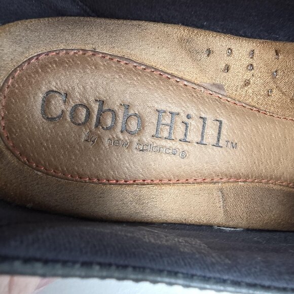 Cobb Hill by New Balance Shoes Womens Size 8.5 Navy Leather Ruched Slip-On Heels - Picture 7 of 9